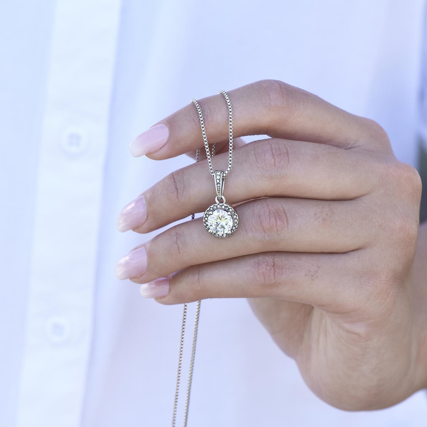 Halskette Zirkonia Crystal Weißgold