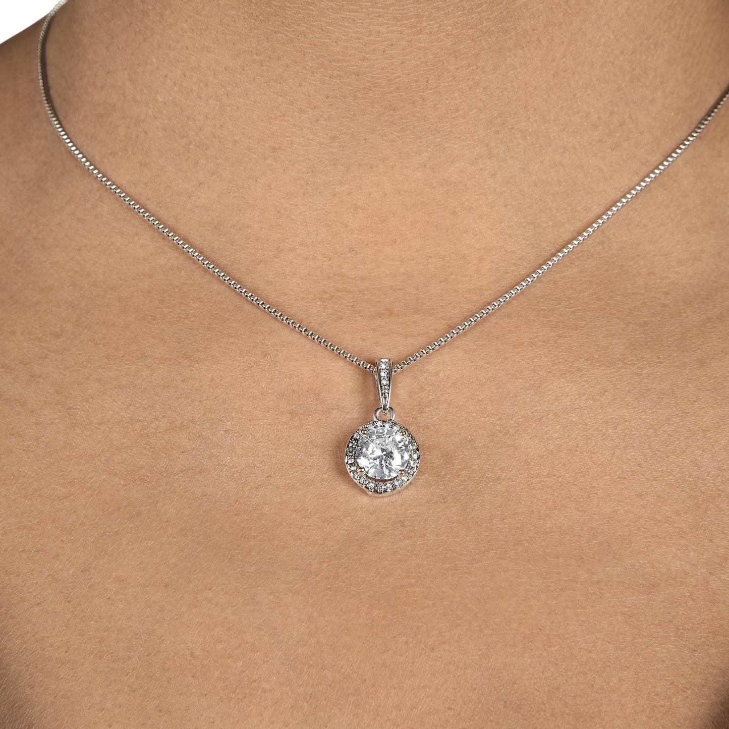 Halskette Zirkonia Crystal Weißgold