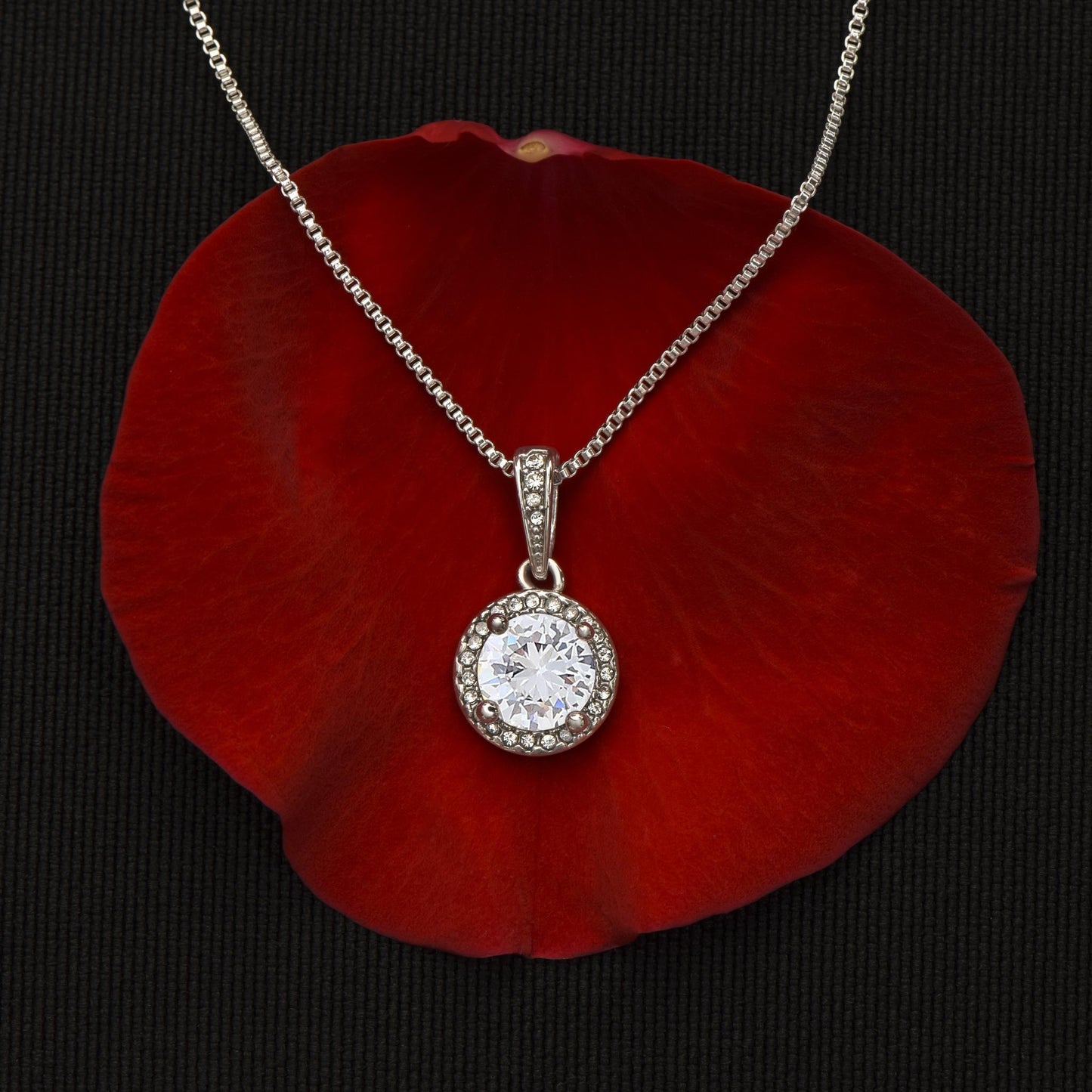 Halskette Zirkonia Crystal Weißgold