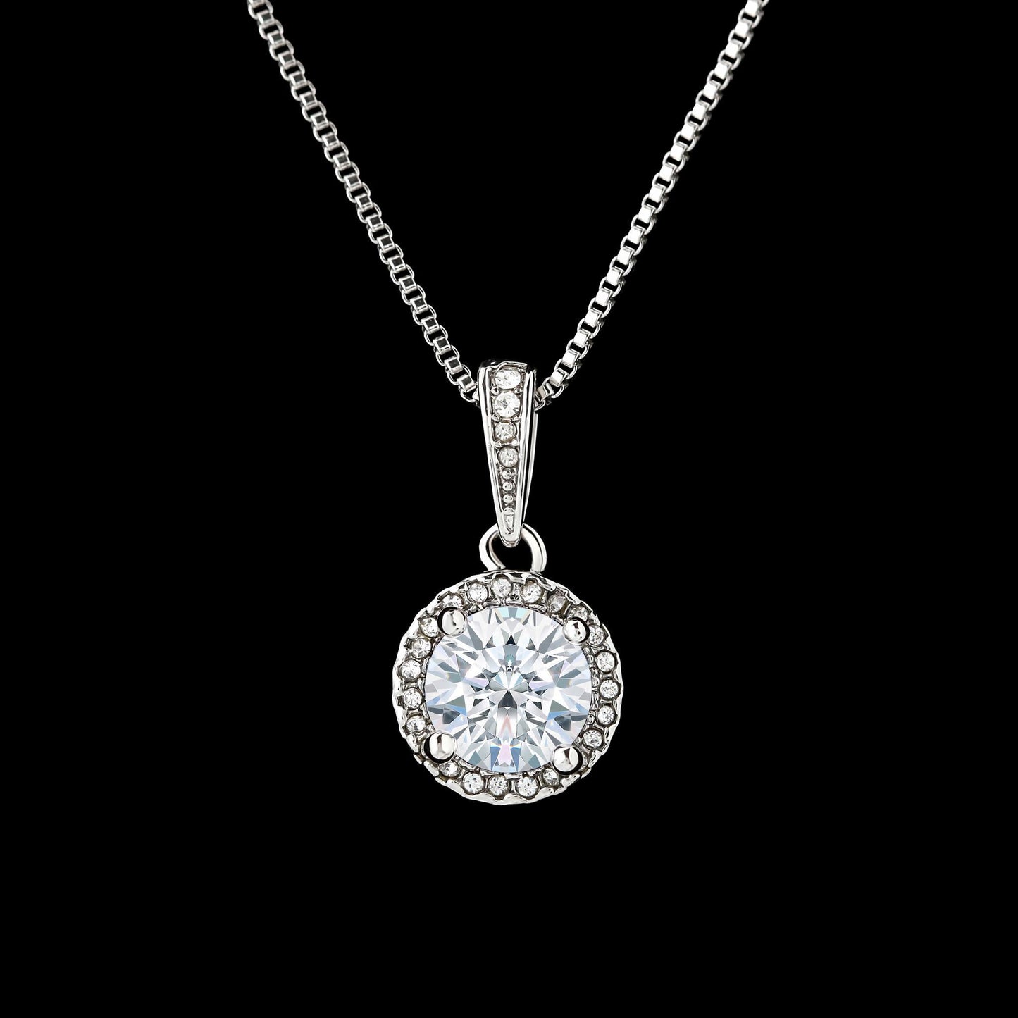 Halskette Zirkonia Crystal Weißgold
